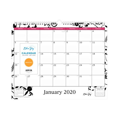 Twin-Wire Binding 15 x 12 Blue Sky 2020 Monthly Wall Calendar Classic Red
